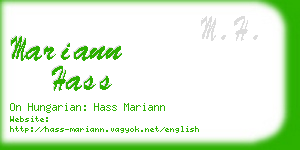 mariann hass business card